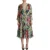 Dolce & Gabbana Vrouwen Multikleur Groene Zijde Wrap Gown Jurk