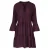 Donker bordeaux jurk met geplooide naden