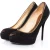 Gucci zwarte suède peep-toe platform pumps