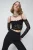 Zwart Kant Crop Top met Lange Dunne Bandjes