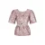 Aaiko gebloemde top roze met glitter