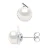 Oorbellen Omgeving Diamanten 0,03 Cts Wit Goud – Echte Cultuur Zoetwater Parelknoppen 7-8 mm