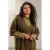 Yest Curve Plus Size gebreide midi jurk met wol – olijfgroen