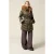 Oltre Midi Down Jacket With Belt Military Green