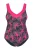 Ulla Popken Badpak  oranje / pink / zwart