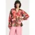 POM Amsterdam Blouse – Abstract Flower Shimmer Multi Colour