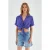 V-hals met striksluiting slim fit crop shirt