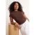 Trendyol Curve Dames Bruin Effen Kort Getailleerd Grote maten Blouses