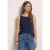 Street One Dames Top met ronde hals en schouderdetails in Blauw