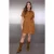 Trendyol Curve Dames Bruin Effen Kort / Mini Kort Casual A-lijn Grote maten Jurk