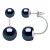 Oorbellen zoetwaterparels DUO Black 6 en 9 mm 925