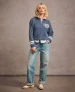 Superdry Vrouwen Sweatshirt Athletic Essentials met Applicatie en Halve Rits Blauw