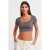 Dames Geribbelde Crop T-Shirt