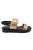 Giuseppe Zanotti Sandalen – Perforated Flat Sandals With Metallic Gold Straps in zwart