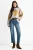 Blauwe jeans met rechte pijpen en middelhoge taille