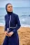 Marineblauwe, bescheiden badmode Burkini-set met volledige dekking