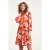 Smashed Lemon 24000 floral retro print v-neck jurk met riem |