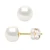 Oorbellen Studs Gekweekte parels 6-7mm White Natural Yellow Gold Captive