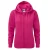 Russell Dames Premium Authentieke Hoodie met rits (3-laagse stof) (Fuchsia)