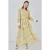 Viscose Blend Patroon Maxi Dress met Knoopsluiting