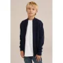 WE Fashion Blue Ridge vest donkerblauw fijn gebreid