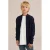 WE Fashion Blue Ridge vest donkerblauw fijn gebreid