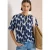 Blouse met korte mouwen, ronde hals en print