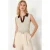 TRENDYOLMİLLA Dames Beige Colorblock Mouwloos Regular fit Blouses