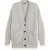 Scotch & Soda Textured Stitch Oversized Cardigan Light Grey Melange