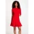 Morgan gebreide mini jurk met plooien – rood