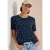 Cecil Dames Shirt met ronde hals en palmopdruk in Blauw