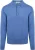 King Essentials The Robert Long Sleeve Poloshirt Merino Mid Blauw