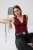 TRENDYOLMİLLA Dames Bordeaux Bloemen Mouwloos Getailleerd Blouses