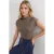 Getailleerde Gemockte Kraag Cap Mouw Gebreide Blouse