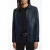 John Varvatos Snap/zip Shirt Leather Jacket Ink Blue