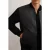 Reiss Ls Leather Wool Sleeve Bomber Jacket Black