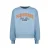 Raizzed boxy sweater met tekst – lichtblauw