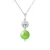 Ketting stropdas parel groene zoetwater cultuur en kristal preciosa zilver 925