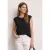 Shirt met hangende schouders en boothals