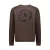 Airforce regular fit sweater met backprint – dark coffee/zwart