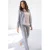 Yest wide leg regular waist geruite broek grijs