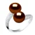 Ring YOU AND ME 2 Parels van het water Zoete Chocolade Jewelry 9-10 mm 925