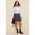TRENDYOLMİLLA Dames Grijs Gestreept Extra Kort / Super Mini Skater Rokken
