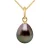 Hangers TAHITI Pear 89mm Zwart Geel Goud 18 Karaat Wordt geleverd met ketting
