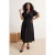 Trendyol Curve Dames Zwart Effen Midi Kort Casual Skater Grote maten Jurk