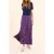ICode Lurex Striped Pleated Bi-material Maxi Dress Violine