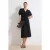 TRENDYOLMİLLA Dames Zwart Effen Midi Kort Casual A-lijn Jurken