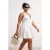 Trendyol Curve Dames Ecru Effen Kort / Mini Mouwloos Skater Grote maten Jurk