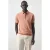 Mango Man slim polo fijn gebreid oranje