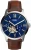 FOSSIL Analoog horloge ‘Townman’  bruin / zilvergrijs